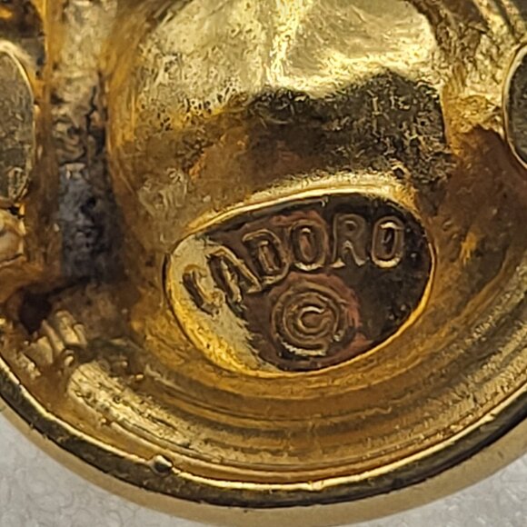 Vintage Cadoro Gold Tone Clip-On Earrings With Clear Rhinestones - Picture 3 of 13